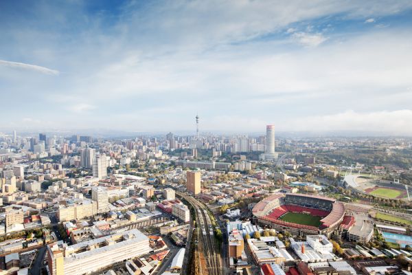 aerial vide of Johannesburg city