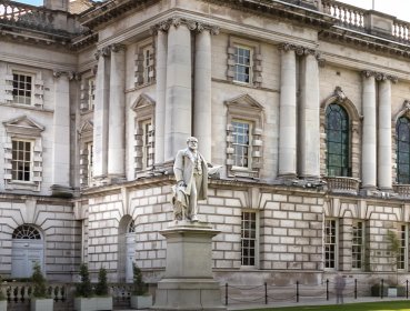 Ground view of an Old City Hall in Belfast
