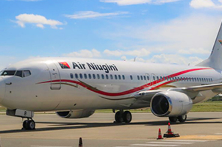 Air Niugini plane on a runway