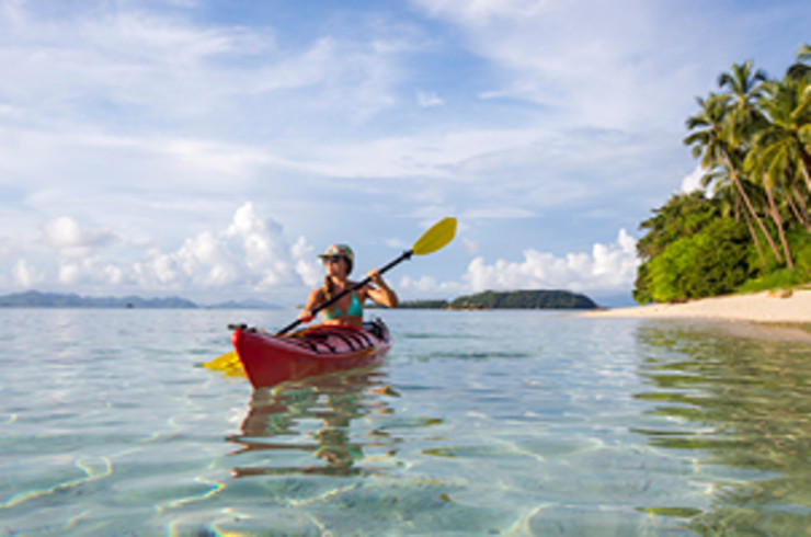 Lady kayaking