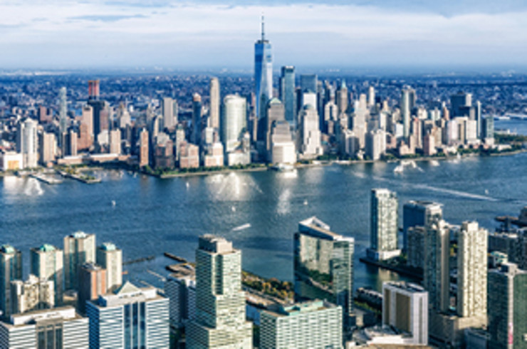 Wide shot of New York City