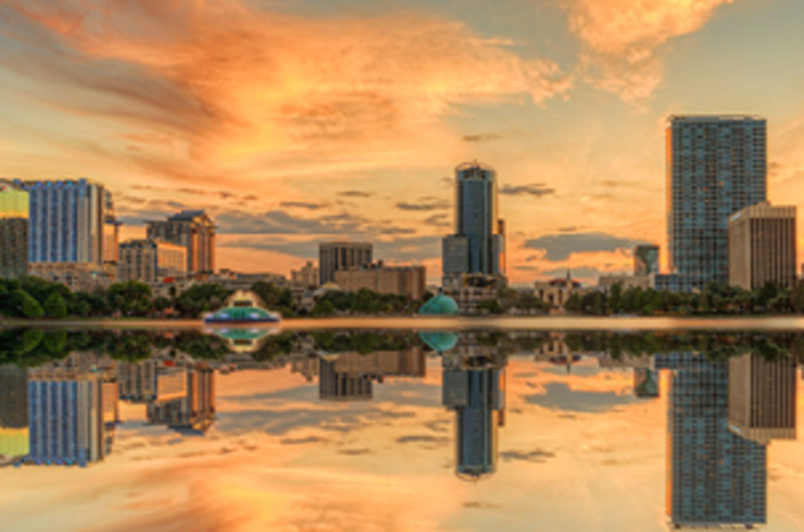 City of Orlando at sunset