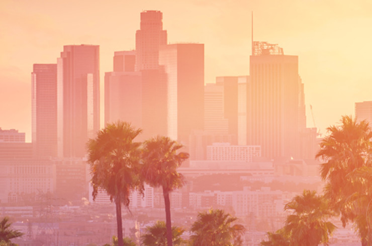 los angeles city at sunset