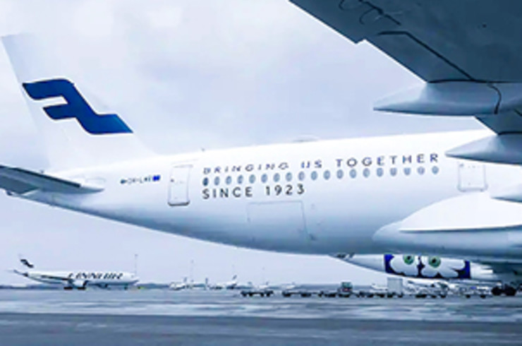 Tail of a Finnair plane