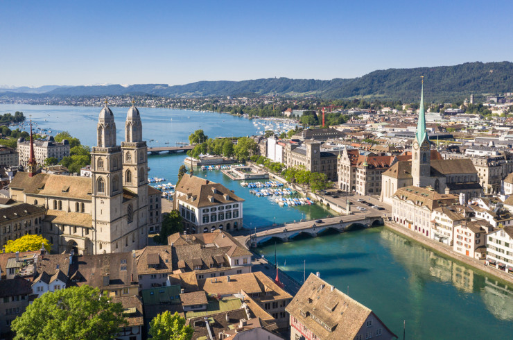 Zurich city on a sunny day