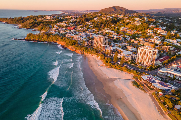 aerial view of Coolum, Sunshine Coast, Queensland