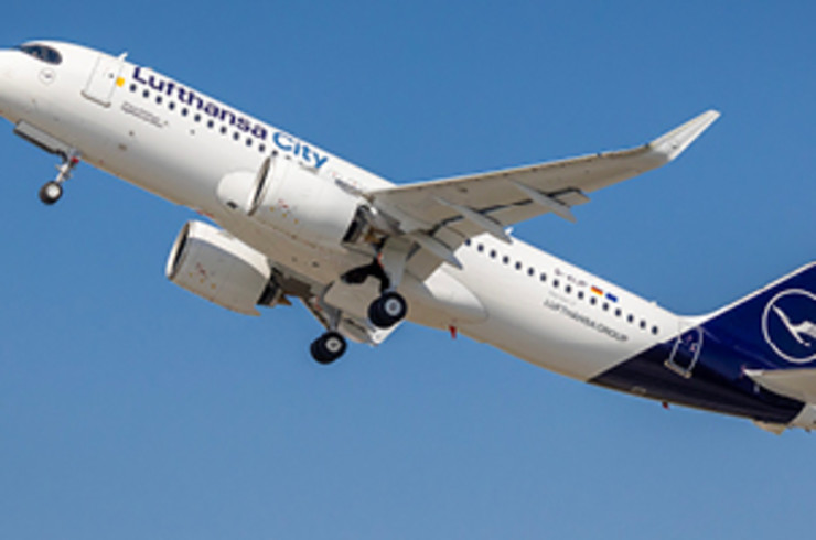 Lufthansa plane taking off