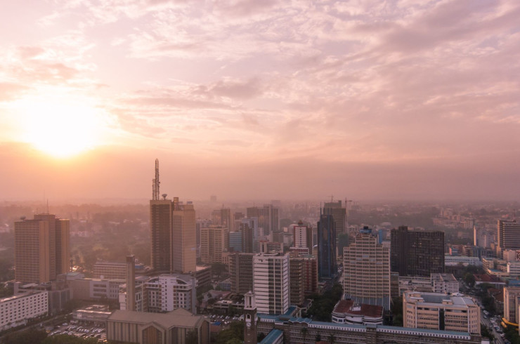 City of Nairobi on a foggy day