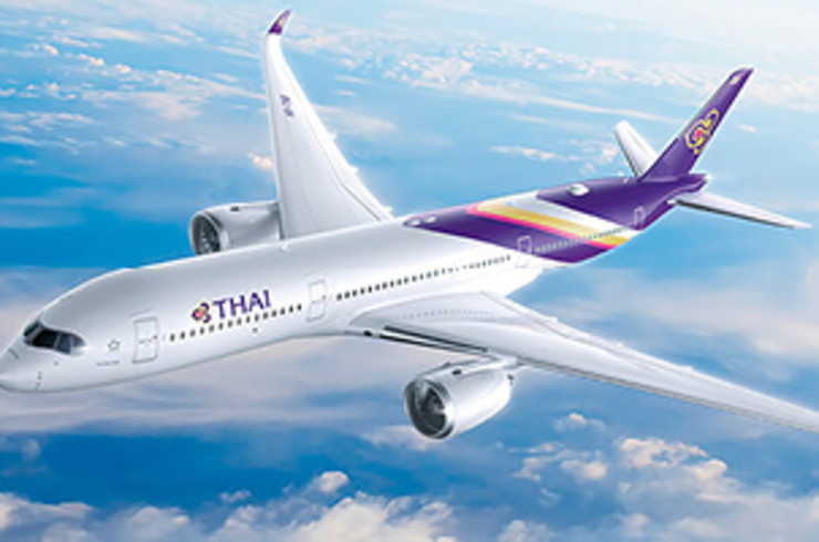 Thai Airways plane flying