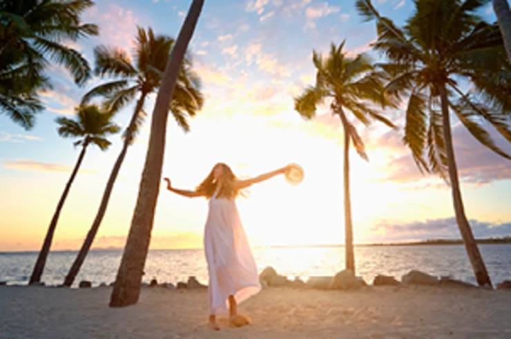 Dancing under the palm trees