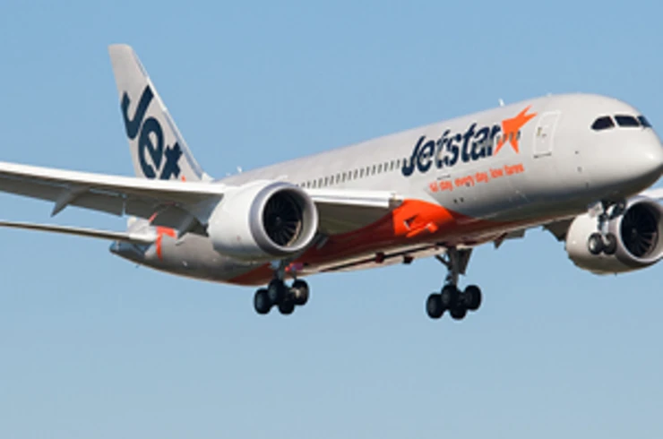 Jetstar plane getting ready to land