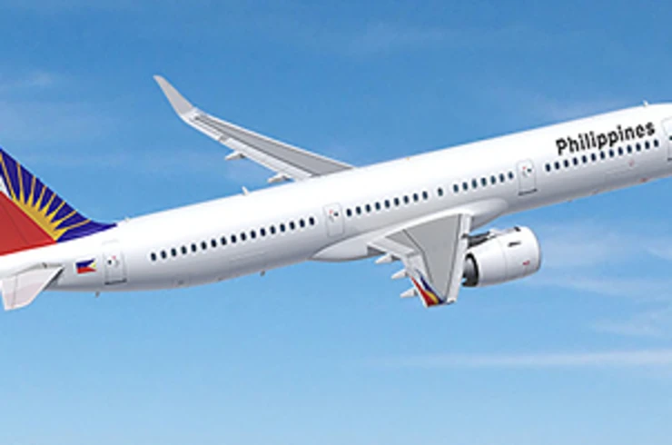 Philippines Airlines plane in the sky