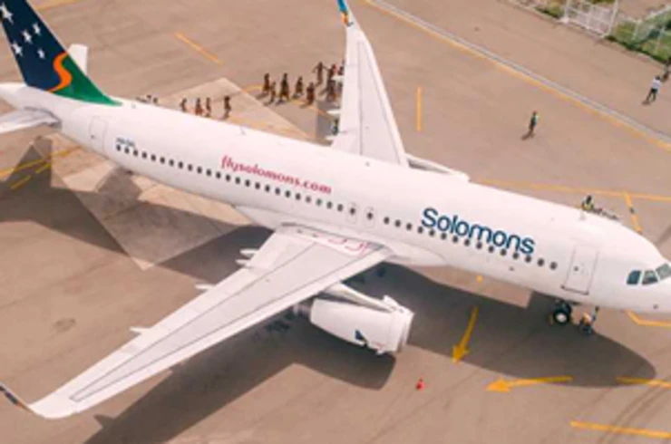 Solomon Airlines plane on a runway