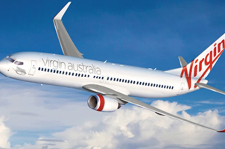 Virgin Australia plane flying through the sky