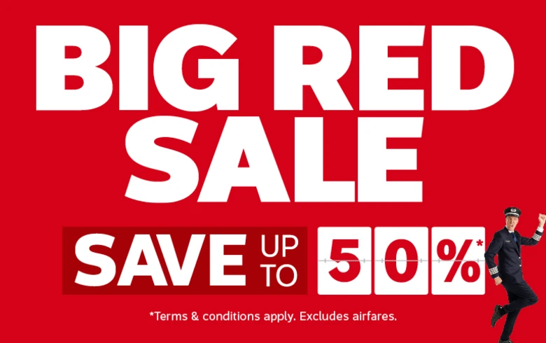 Big Red Sale | Save up to 50%*. Terms & Conditions apply, excludes flights