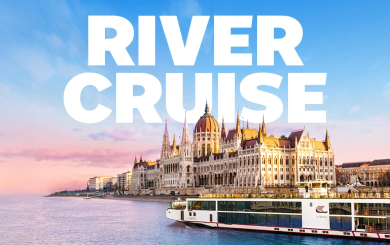 River Cruise - river cruise ship sailing in Hungary