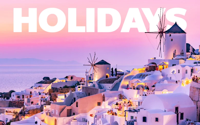 Holidays - Santorini Greece in the early evening