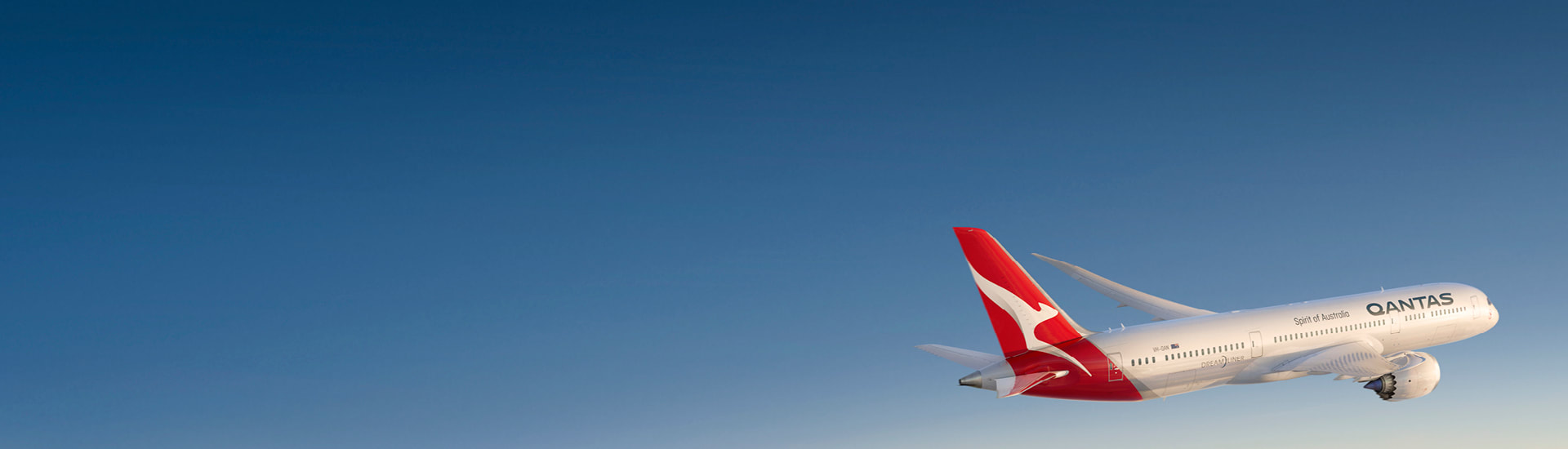 Qantas plane flying through clouds