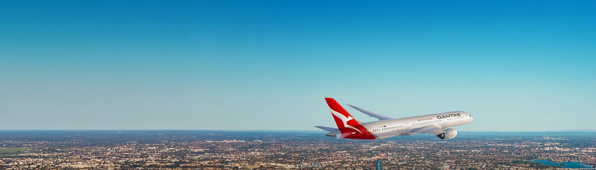 Qantas plane taking off