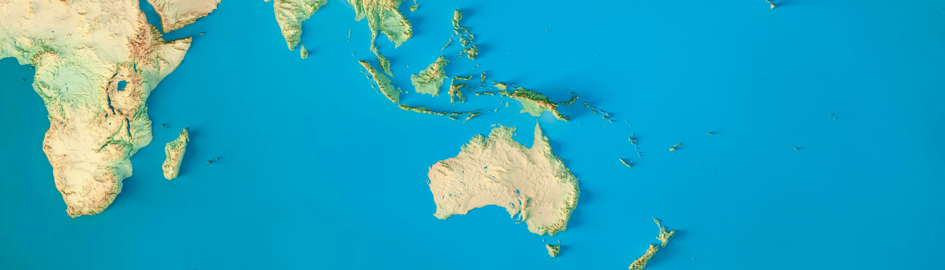 Map of the world focusing on Australia
