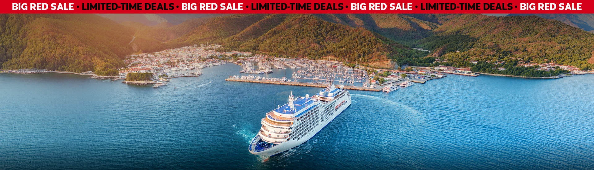 A cruise ship on the water