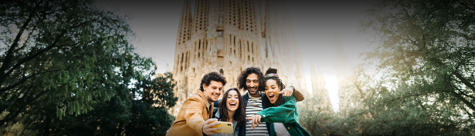A group of people on tour