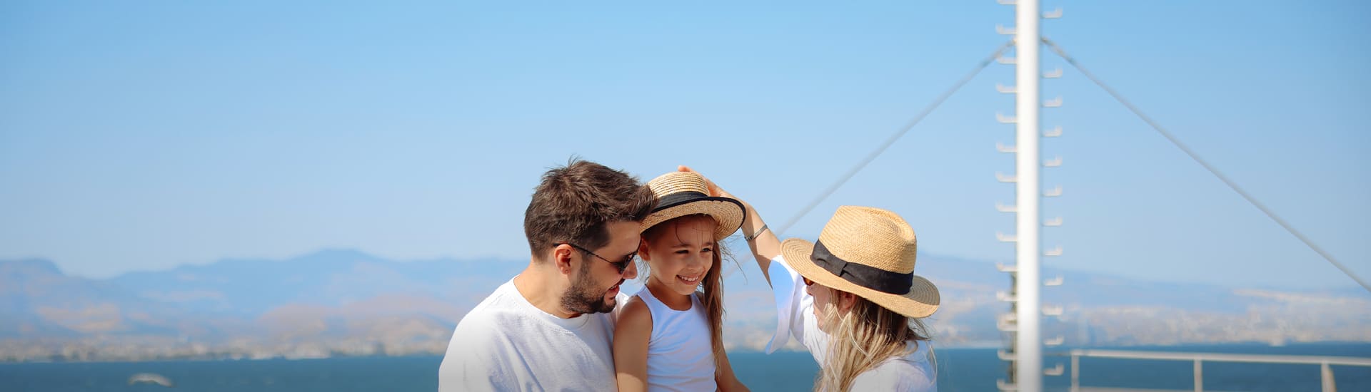 A family on a cruise ship
