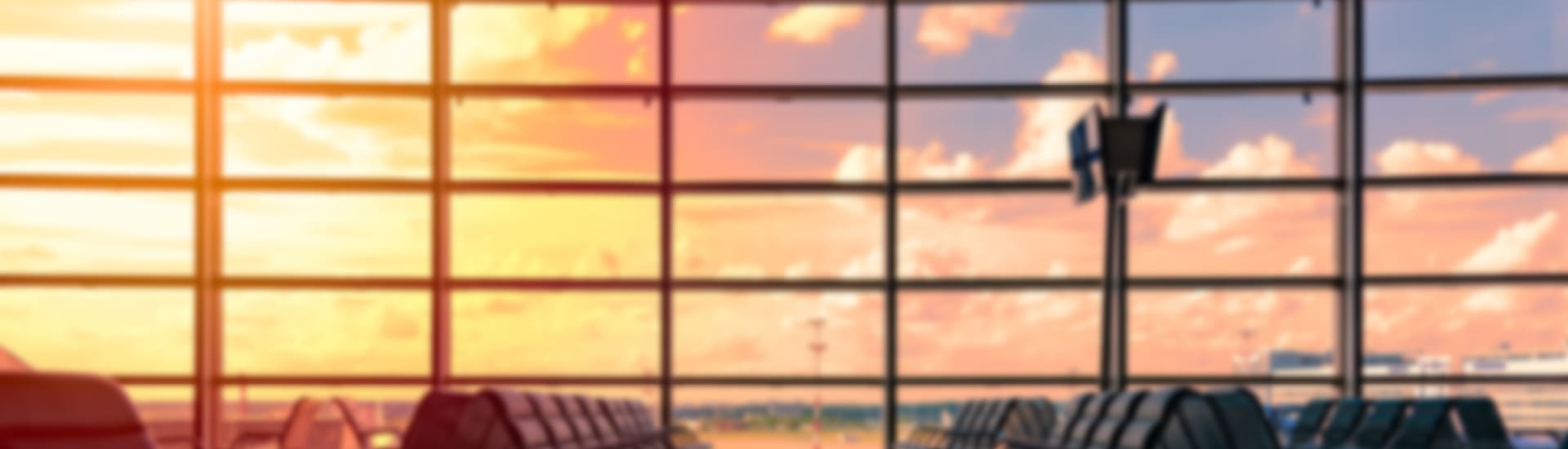 A view of an airport regarding booking flights.