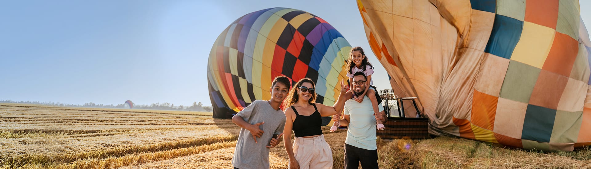 A view of a family on a family holiday package.