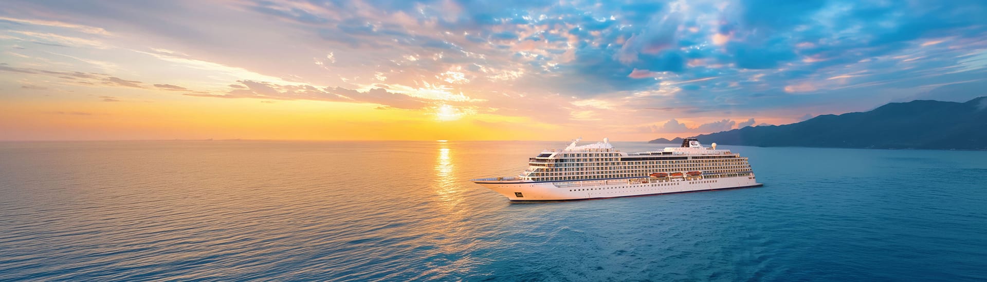 A view of a cruise ship as part of a cruise package.