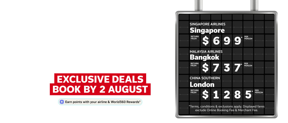 flight sale exclusive deals book by 2 august 