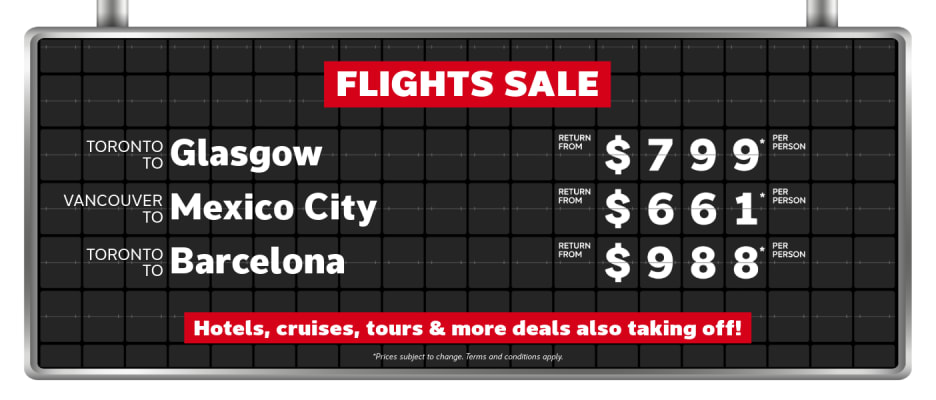 Flights Sale | Aug 31-Sept 8, 2026