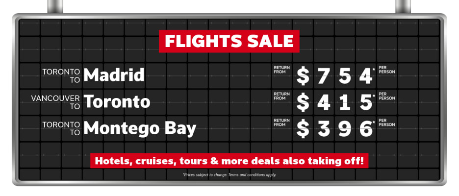 Flights Sale | Sept 8-14, 2026