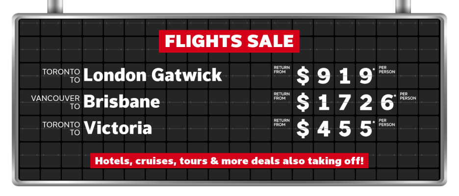 Flights Sale - Apr 6-13