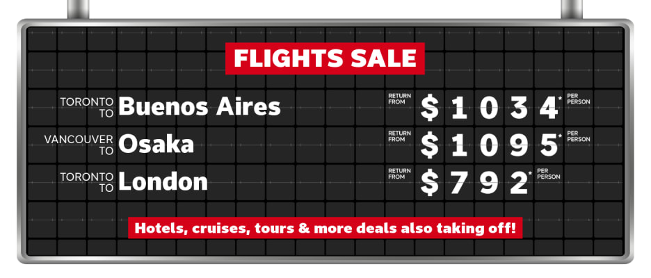Flights Sale - Feb 23 - Mar 2 