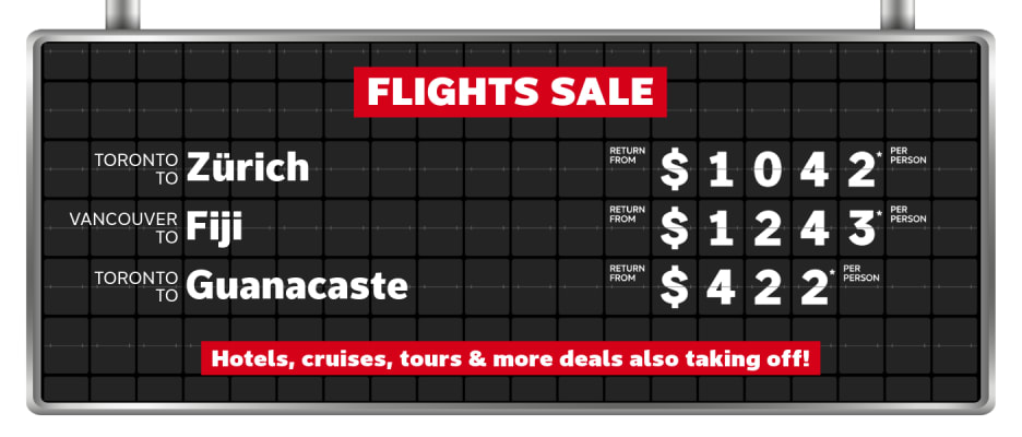 Flights Sale - Mar 16-23