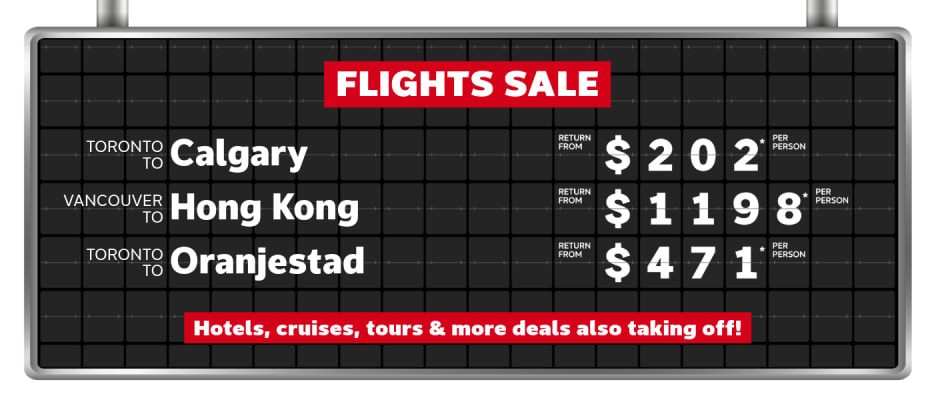 Flights Sale | Mar 30-Apr 6, 2026