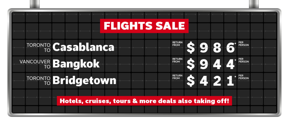 Flights Sale | Mar 9-16, 2026