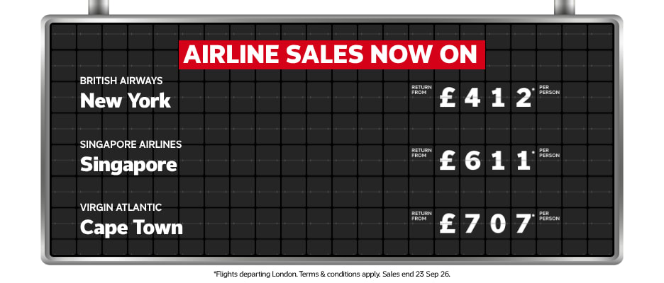 Airline sales - ends 23 Sep 26