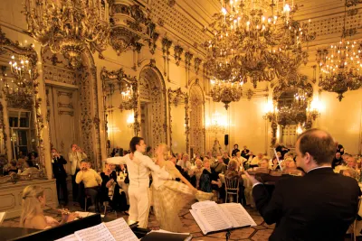 Dinner at the privately-owned Palais Pallavicini, Vienna. Image courtesy of Tauck.