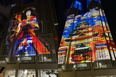 The group explored the bright lights of Shinjuku and the surrounding areas on a night tour.