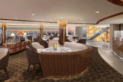 Designed by Adam D. Tihany, here's how The Grill will look on Seabourn Quest. Image: Seabourn