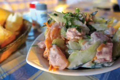 Local Tahitian specialty Poisson Cru. Image: Linda Moon.