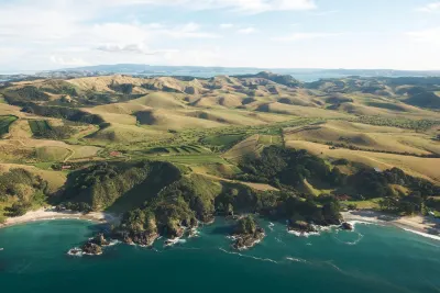 Aerial view of Man O' War Vineyards, Waiheke Island. Image courtesy of Man O