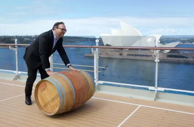 Travel Associates starward whisky barrel on cunard ship sydney