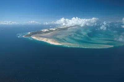Aerial view of tropical island