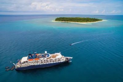 Cruise ship in tropical waters