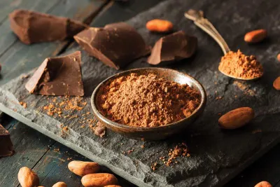 A plate of cacao powder