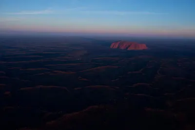 Travel Associates aerial of uluru at dusk