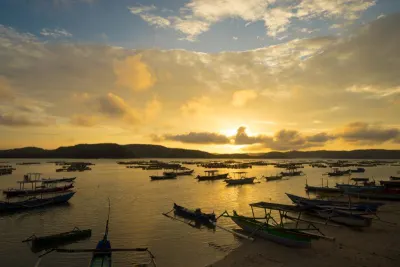 Lombok fishing boats sunrise